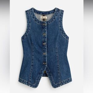 Madewell Denim Crewneck Vest in Concho Wash